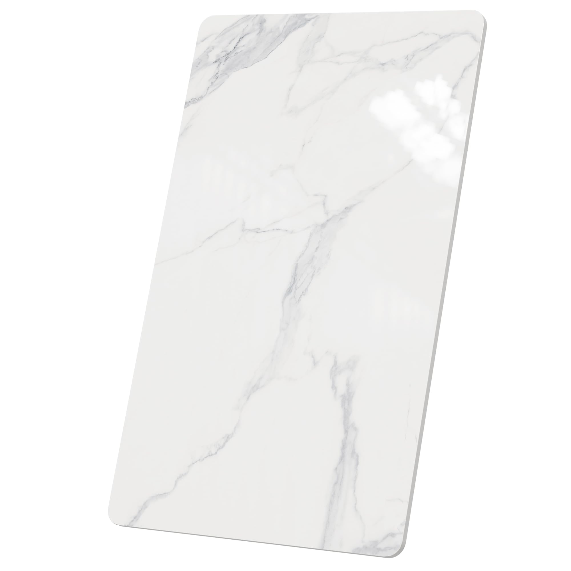 SSTBLEV Rectangle Table Top,39.3” x 23.6 ” White Sintered Stone Tabletop, DIY Replacement & Cover Marble Desktop, Scratch & Wear Resistant, Easy to
