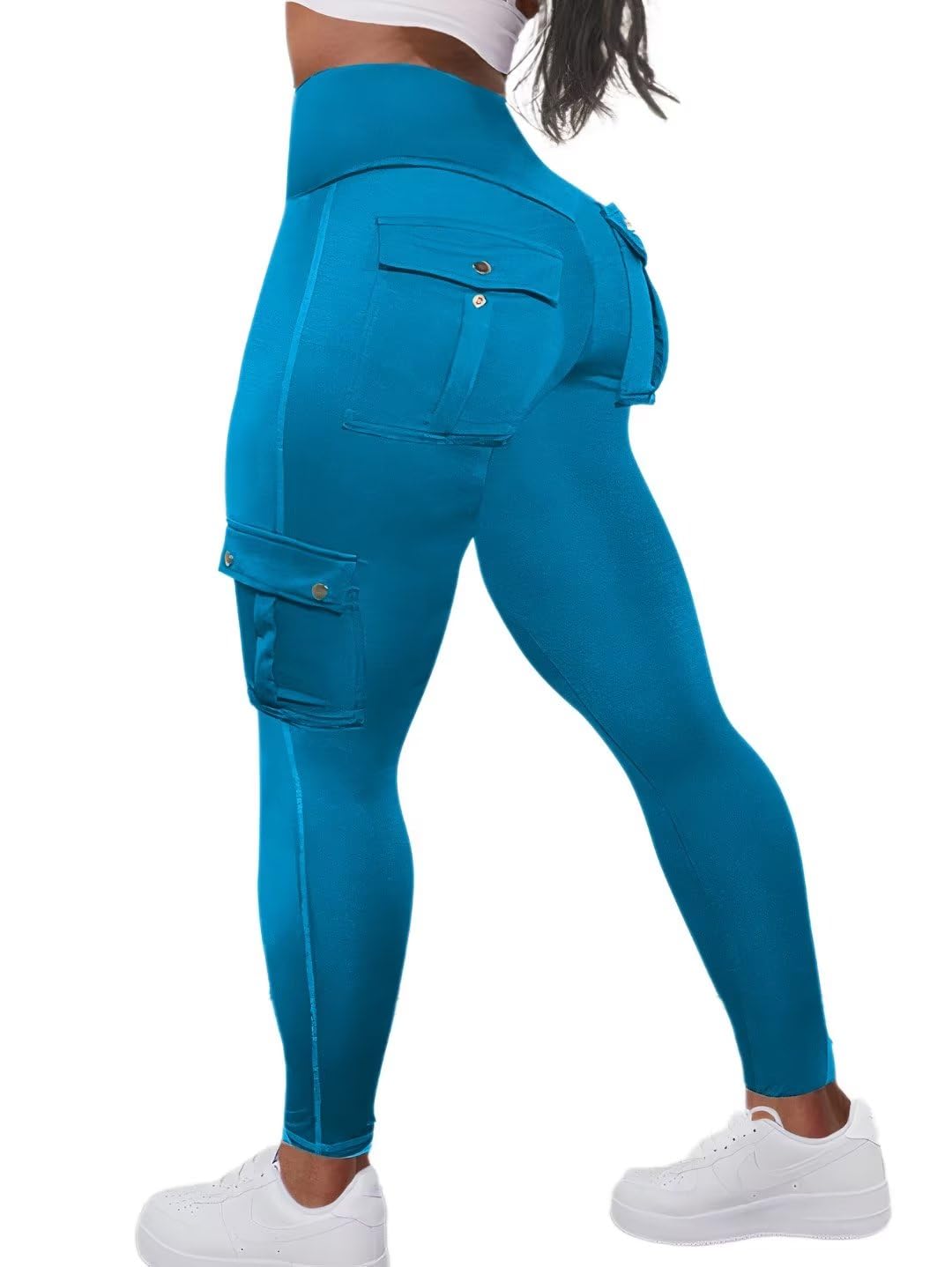 Flamingals Butt Lifting Leggings for Women High Waisted Workout Jeggings Cargo Leggings with Flap Pockets