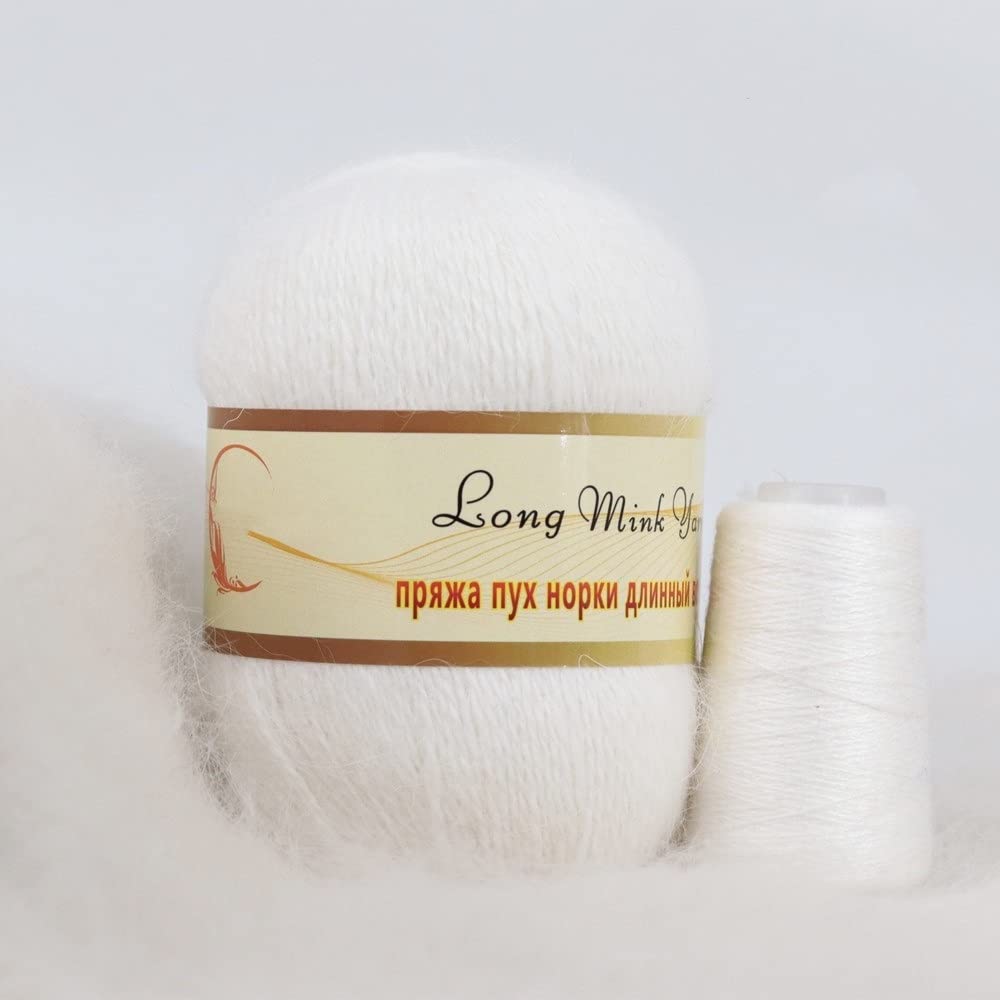 4 PZ / 50 + 20G Lungo Peluche Peluche Giù Cashmere Filato Fine Dritta for Maglieria a Maglia a Mano for Sciarpa Cardigan Lana Filati (Color : 801)