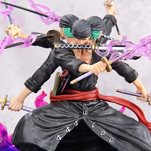 Tengfa Anime One Piece Figure:three-Headed Six-Armed Asura Nine-Knife Flow Zoro Figure Large Pvc Statue Gifts To Collect Anime Statues Model Decoration 39Cm #TOP3