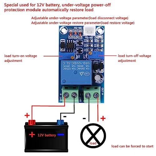 Image of 12V Battery Low Voltage Cut Off Automatic Switch, LED Indicator, Adjustable Potentiometer, Battery Life