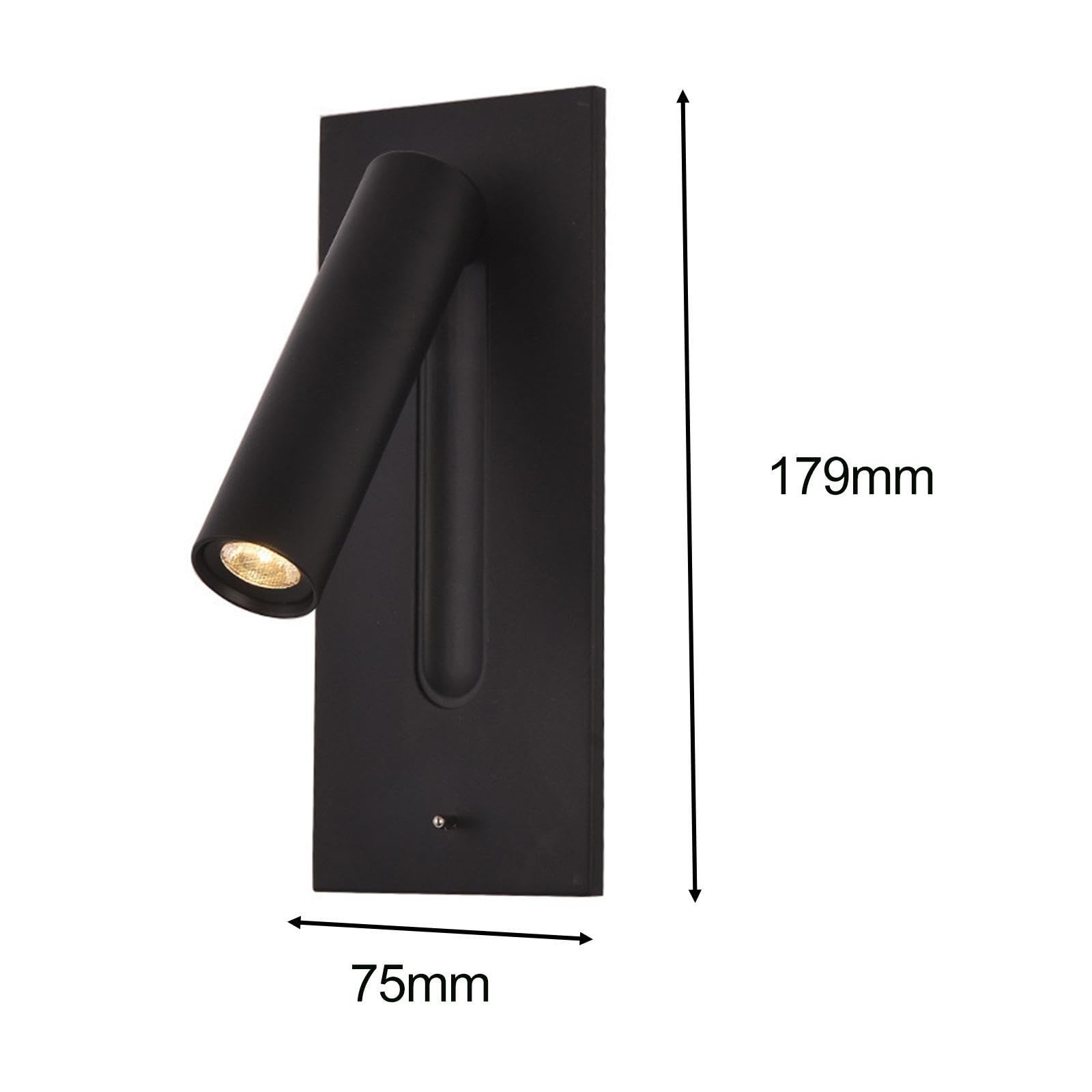 Colcolo Eingebettete Wandleuchten Wandlampe Einbauleuchten für das Kopfteil Moderne Wandleuchten Beleuchtung für Nachttisch-Arbeitszimmer Heimdekoration, Schwarz