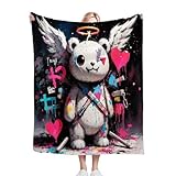 Gumntun Mantas Cama 90-150x200 cm Lago con Flores Azules, Manta Microfibra Suave para Sofá y Cama, Ultra Suave Frazada Personalizada para Mujeres Hombres Parejas y Familias_B7671