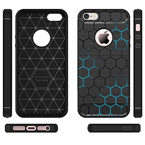 Image of MTT Carbon Fiber Texture Printed Mobile Back Case Cover for Apple iPhone 5 5SE 5S