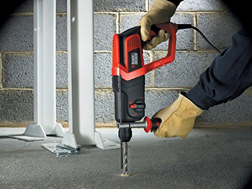Black+Decker KD975K Pneumatischer SDS-Bohrhammer, Meißelhammer mit 1.8J Schlagenergie, Zweithandgriff, Hammerbohren, zum bohren und Meißeln, Rechts-/Linkslauf, inklusive Koffer, 710 W – Bild 5