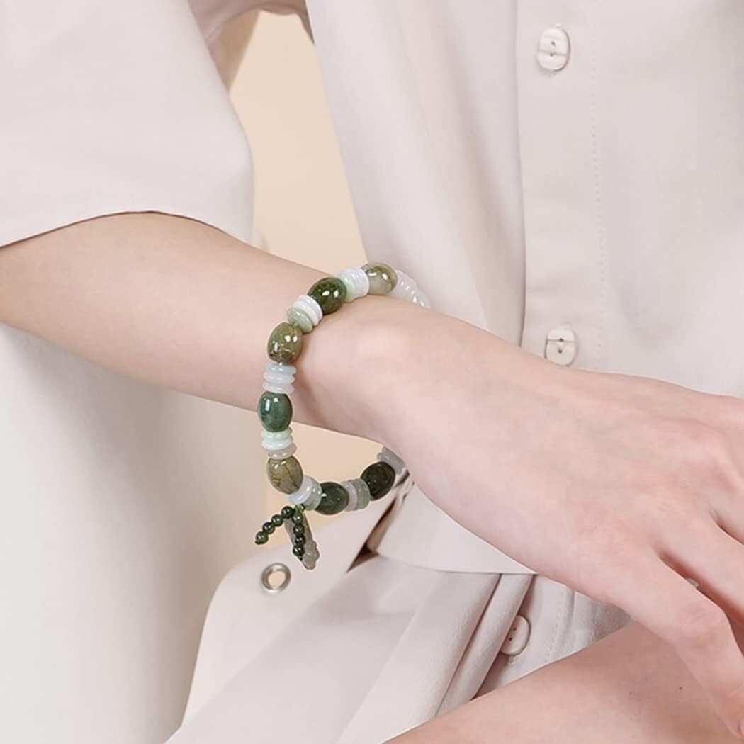 Pulsera de riqueza, pulsera Feng Shui Pixiu, pulsera de jade nefrita natural, pulsera de piedras preciosas, pulsera de jade, buena suerte, amuleto Pixiu Pi Yao, for protegerse de los malos espíritus,