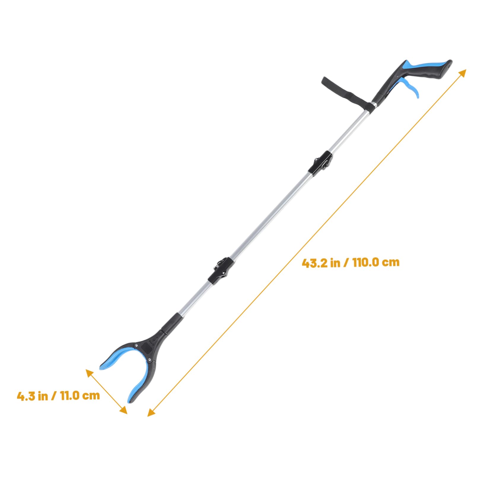 Beavorty Grabber for Trash Tools Litter Picker Grabber Garbage Folder Reusable Tong Pickup Sticks Trash Grabber Trash Pickup Tool Grabber Quick Clamps Trash Pick Clips Garbage Clip Pp Blue