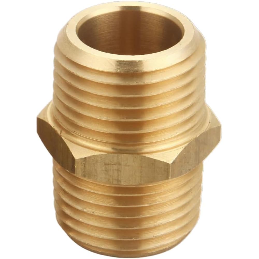 2 Stück Messing-Doppelnippel 1/2" Auf 3/8" - Trinkwassergeeignet Für Wasserhahn & Schlauch