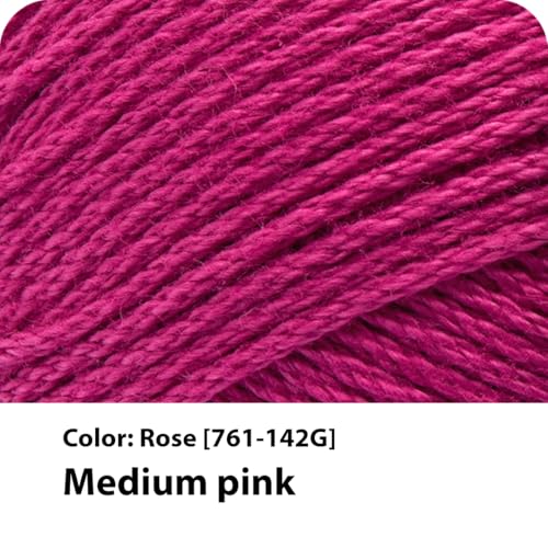 Image of Lion Brand Yarn, 24 /7 Cotton Yarn, Rose, Pink, 1 Pack | Light Worsted 100% Mercerized Cotton Yarn for Crochet, Knitting, Craft, 185 Yards of Natural Fiber for Tees, Bags, Dishcloths