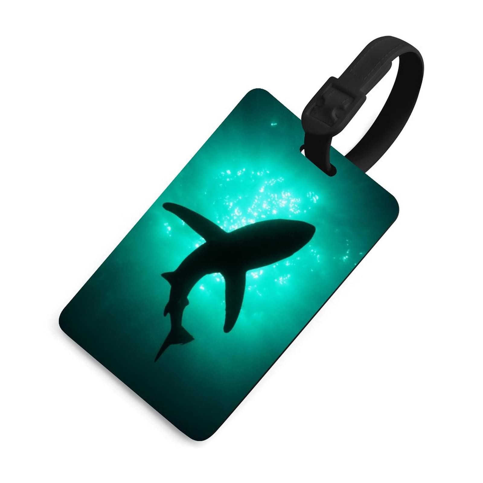 Amazon.co.jp: ネームタグ サメ 深海柄 魚柄 青い海 荷物タグ ラゲージ