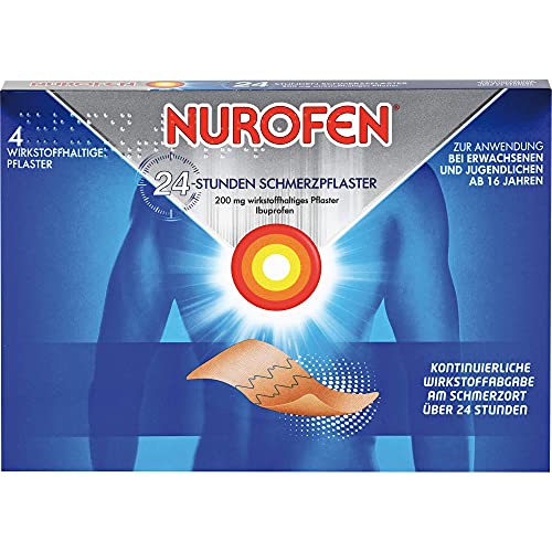 NUROFEN 24-Stunden Schmerzpflaster bei Gelenk- und Muskelschmerzlinderung Ibuprofen 200 mg medizinisches Pflaster 4 St.