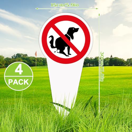 SGZIOO 4 Stück Kein Hundeklo Schild Steckschild, 30 x 15 cm, Schild Hunde Kacken Verboten, schild Kein Hundeklo aus PVC, Wetterfest UV-Schutz, Beidseitig Bedruckt