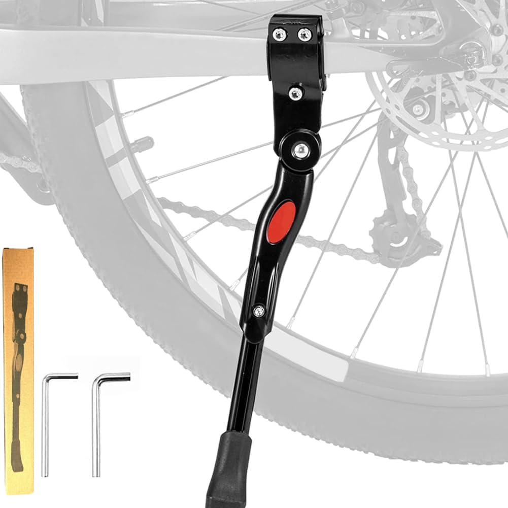 BYCOOR Bike Kickstand Aluminum Alloy Bicycle Kickstand Adjustable Non-Slip Rear Side Bike Kick Stand for 22-29 Mountain Bike Adult Bike/700 Road Bike/BMX/MTB