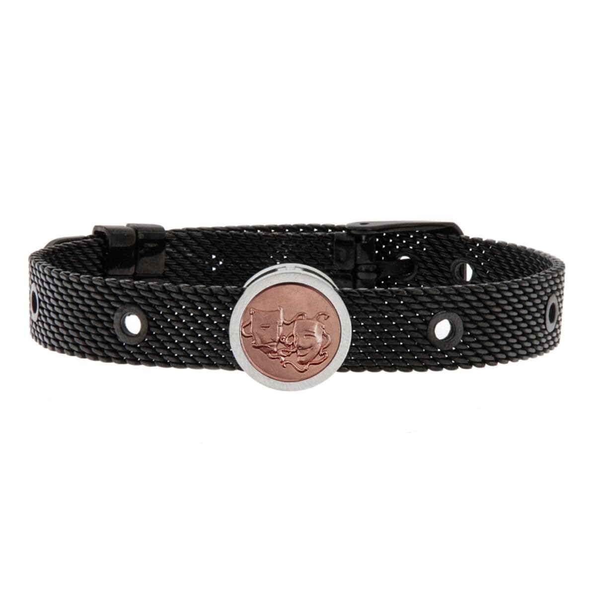 Bracciale in acciaio inox con clip in vero rame