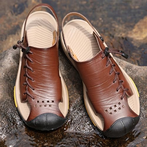 Large Size Fashion Sports Sandals for Men, Casual Lace Up Fisherman Shoes, Classical Concise Closed Toe Slippers3