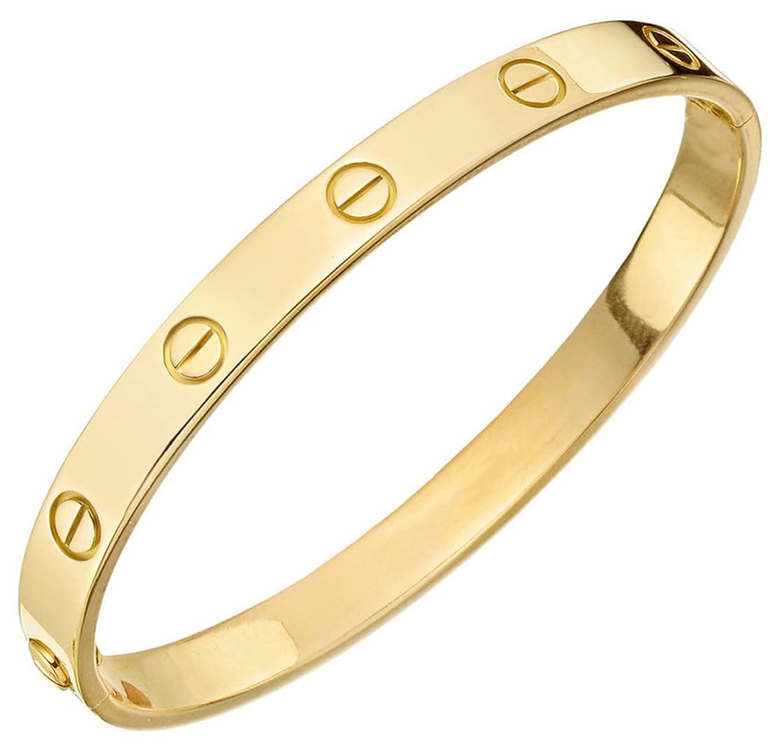Shining Diva Fashion18K Gold Plated Stainless Steel Openable Crystal Bracelet | Cuff Bangle | Friendship Couple Wedding Gifts for Mother Sister Wife Girlfriend | Anti Tarnish Jewellery