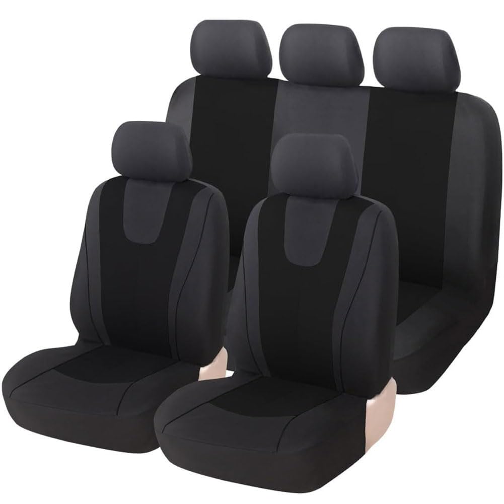 9 Piezas Fundas de Asiento de Coche para Cruze J300 2009-2015, Fundas de Tela Antideslizantes para Asientos Delanteros y Traseros Accesorios Interiores,D/Black