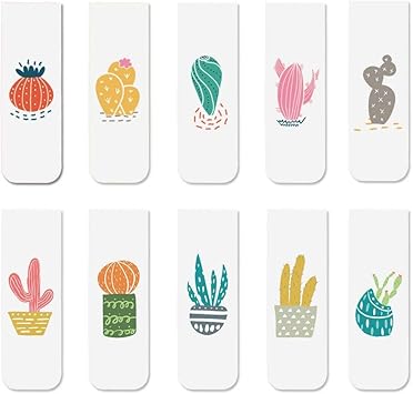 Amazon Yosco 磁石しおり 本 可愛い マグネット式ブックマーク ブックマーカー シンプル おしゃれ 多色しおりセット ギフト 10枚 サボテン しおり 文房具 オフィス用品