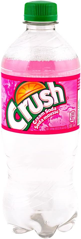 Crush Clear Cream Soda Pop 12 Pack 591ml/20oz Bottles Canada Import