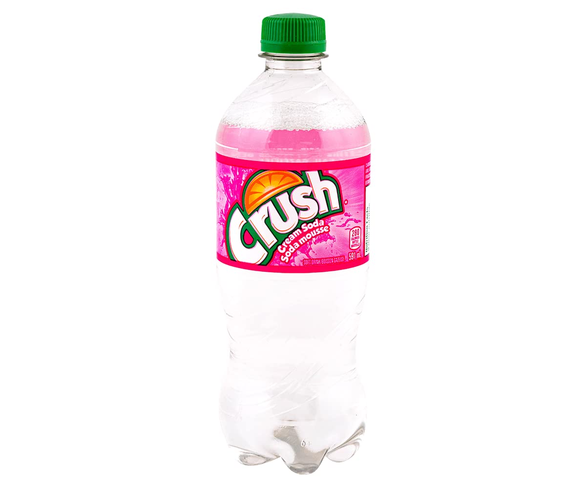 Crush Clear Cream Soda Pop 12 Pack 591ml/20oz Bottles Canada Import