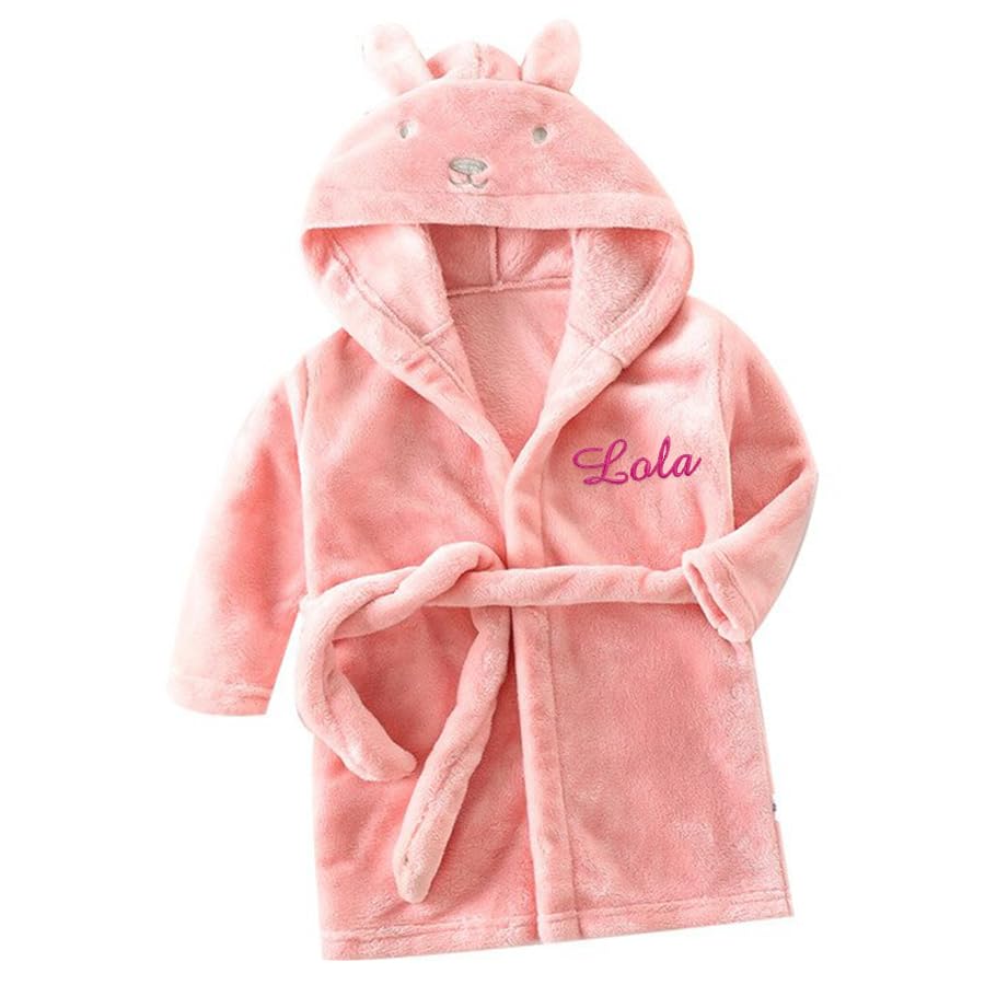 Peignoir Brodé Personnalisable avec Prénom pour Enfant ou Bébé