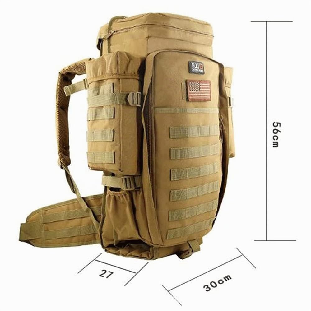 Rucksack,Taktischer Gewehrrucksack,56-75L,Outdoor Wandern Daypacks Wasserdicht Militär Taschen für Männer Reisen Camping Jagd Trekking Klettern Rucksack (Color : A)