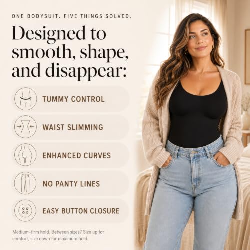 Image of herslims Tummy Control Bodysuit for Women, Seamless Sculpting Shapewear