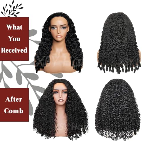 Image of XSY Burmese Curly Half Wig Human Hair 20 Inch 180% Density Natural Color