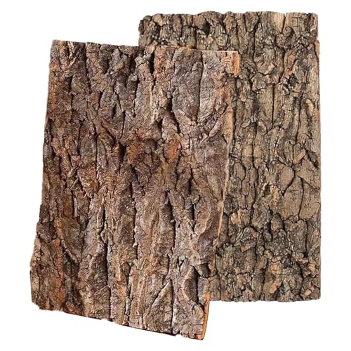 RPHONGHONG 2 Stück Korkrinde, Terrarium Rückwand 30 x 20 cm Baumrinde Natürliche Baumrindenoptik Korkstücke Baumrinde Deko Naturlook Hintergrund Baumrindenoptik für Reptilien Vögel Kletterfläche