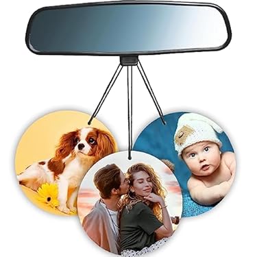 AMAZON - Double Sided Photo Personalized Car Scents Air Freshener – Custom Double Face Smell Air Fresheners – Ideal for Wardrobes, Bathrooms, and Hanging Ornaments – Round Shape (1PCS)