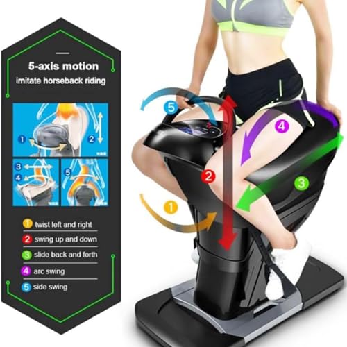 Image of Electric Horse Riding Machine - Home Fitness Equipment for Body Slimming & Muscle Toning, 20 Speed Settings + 3 Intensity Levels, Vibrating Workout Machine, Grey