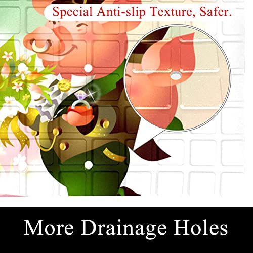 Tapis de bain antidérapant avec ventouses et trous de drainage pour douche - 3