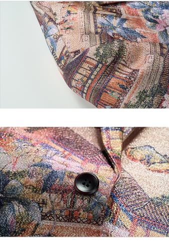 UNINUKOO Mens Blazer Printed Suit Jacket 1 Button Slim Fit Floral Dinner Sport Coat Blazers4