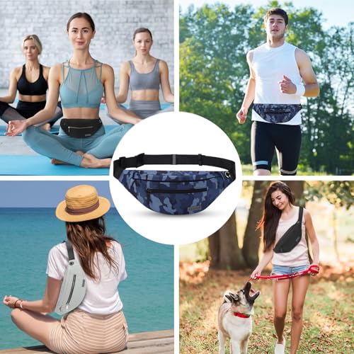 Image of MAXTOP Large Fanny Pack Cross Body Bag Lightweight Belt Bag with Headphone Jack and 4-Zipper Pockets Adjustable Straps for Sports Workout Traveling Running Casual