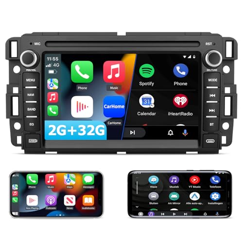 Android 13 Car Radio Stereo for GMC Sierra Yukon Chevrolet Buick Chevy Silverado,7 Inch Touch Screen Navigation Stereo with Bluetooth WiFi SWC Support Apple CarPlay Android Auto