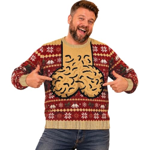 Ugly Christmas Sweater Men Funny Inappropriate Humor Long Sleeve Sweaters - image 2