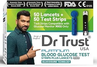 Compatible with Dr Trust PLATINUM Blood Glucose 50 Test Strips with 50 Lancets