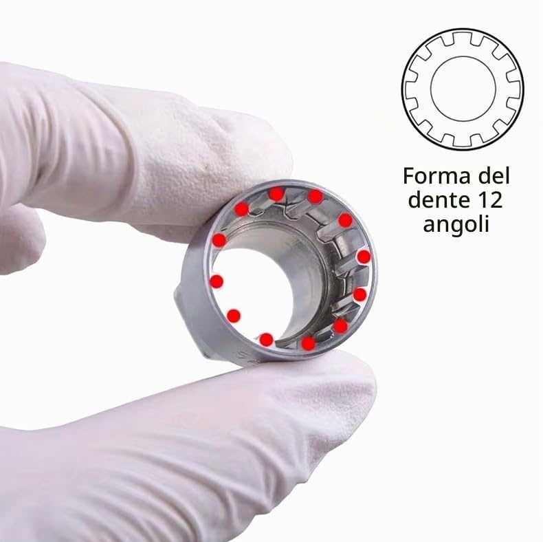 Generico SET 17 PEZZI CHIAVI A BUSSOLA PASSANTI CON PROFILO INTERNO MILLERIGHE DI TIPO XZN 10-24 mm E CHIAVE A CRICCHETTO REVERSIBILE