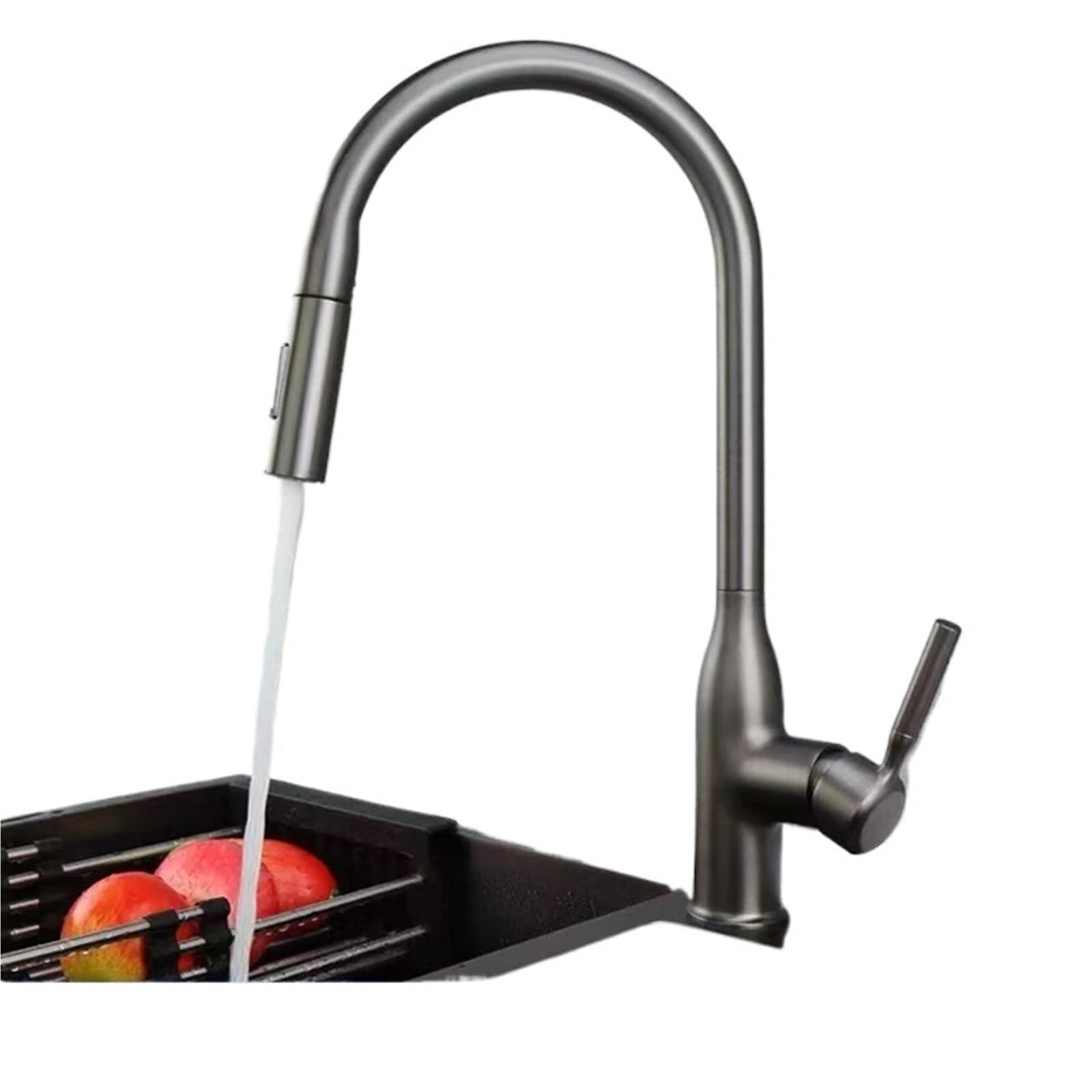 Rrypbovg Grey Pull Out Faucet Removable Kitchen Sink Faucet Spring Faucets Pull Out Spout Mixer Tap Hot Cold Water With Down Sprayer Cooking(,G1/2)