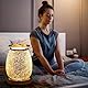 Makimoo Duftlampe Wachs Duftöl Lampe, elektrische Wachswärmer, Ölbrenner, Nachtlicht-Öllampe für Heimdekoration (Silbernes Mosaik)