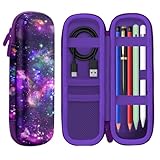 WIRESTER ハード保護ストレージキャリーケース ペン用 USBケーブル、ホルダーケース Apple Pencil Pro、Apple Pencil(USB-C/第1/第2世代)、Samsung Stylus - Purple Nebula Galaxy