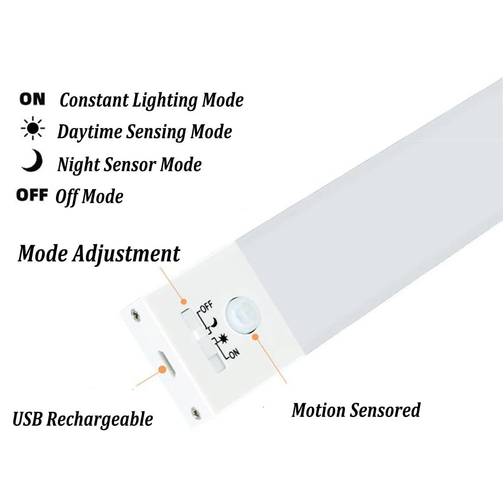 Lampada da Armadio a LED Ricaricabile, Sensore di Movimento, Wireless Sotto la Luce Dell'armadio, Illuminazione Magnetica per Armadi, per Guardaroba, Armadi, Armadietto, Madia, Luce Bianca