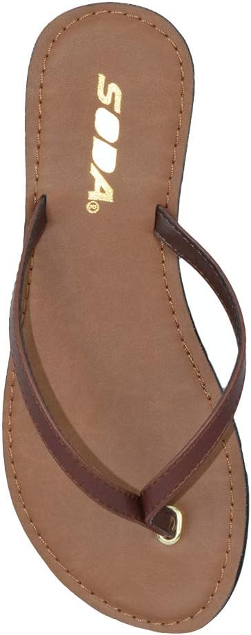 Soda Shoes Women Flip Flops Basic Plain Sandals Strap Casual Beach Thongs FELER