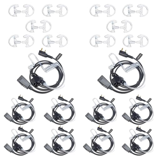 Talkie-walkie oreillette 2 pin avec micro PTT type Kenwood et Baofeng UV-5R - Lot de 10