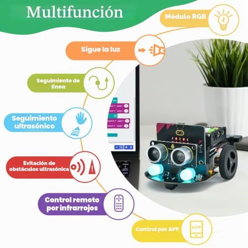 Robot de codificación Micro:bit Car Kit con sensores para proyectos STEM 3
