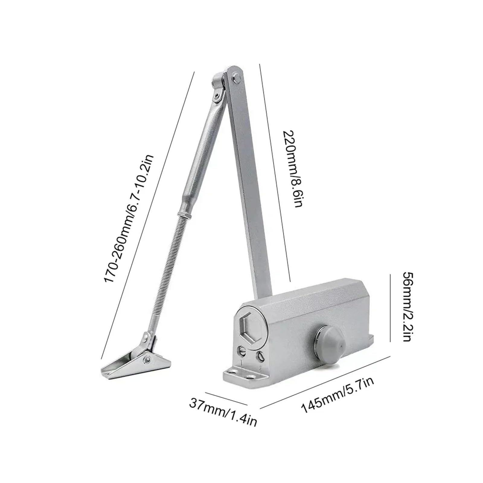Chiudiporta automatico con buffer idraulico a molla in metallo nascosto | Hardware a chiusura automatica durevole adatto for più interni(25-45KG)