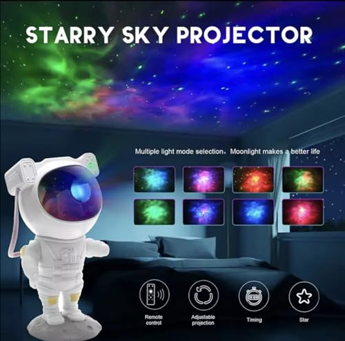Image of Astronaut Galaxy Projector with Remote Control Premium| 360? Rotation Adjustable Timer Nebula Night Sleep Light | Astronaut Galaxy Star Rocket Projector Night Lamp| Corded Electric