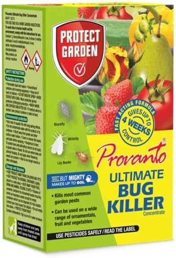 Provanto Ultimate Bug Killer Concentrate - Fast Acting Insecticide, Protects For 4 Weeks - Garden Care, Plant Protection, Indoor & Outdoor on Flowers, Fruit & Veg, Concentrate Makes 60L - 30ML