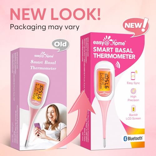 easyhome smart basal thermometer large screen and backlit fsa eligible period tracker with premomios amp android - auto bbt sync charting coverline amp accurate fertility prediction ebt-300