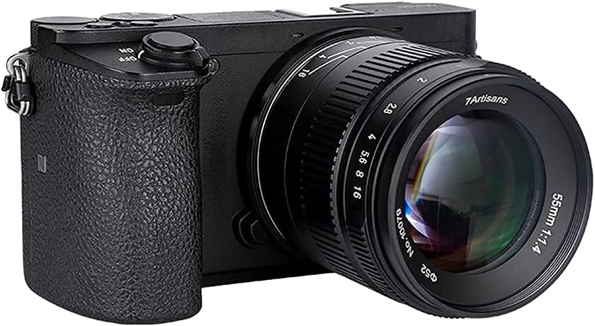 7artisans 55mm F1.4 Mark II APS-C Manual Focus Lens Large Aperture Mirrorless Cameras Lens for Sony E-Mount Cameras Like Sony NEX-6R NEX-7 A3000 A5000 A5100 A6000 A6300 A6500